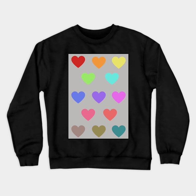 Colourful hearts pattern Crewneck Sweatshirt by LukjanovArt